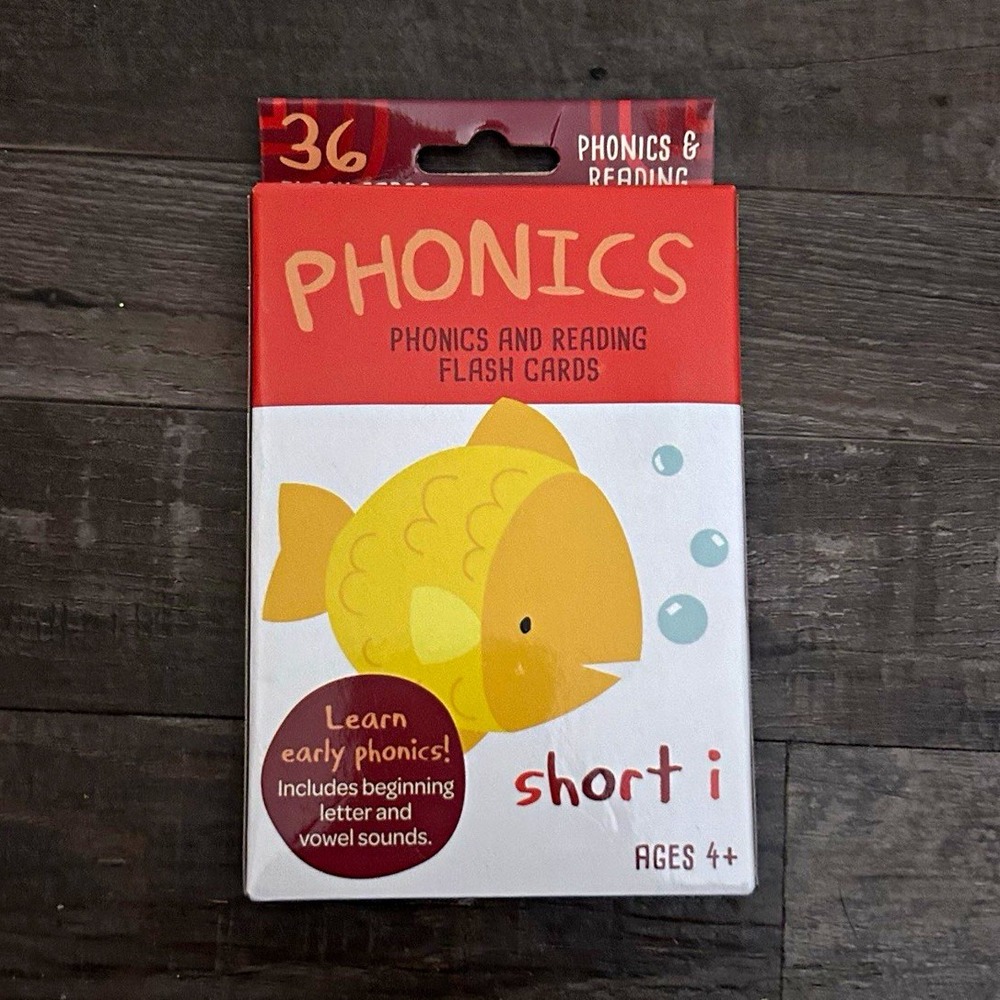 Bendon Phonics & Reading Flash Cards Short i, 36-Card Set, Ages 4+